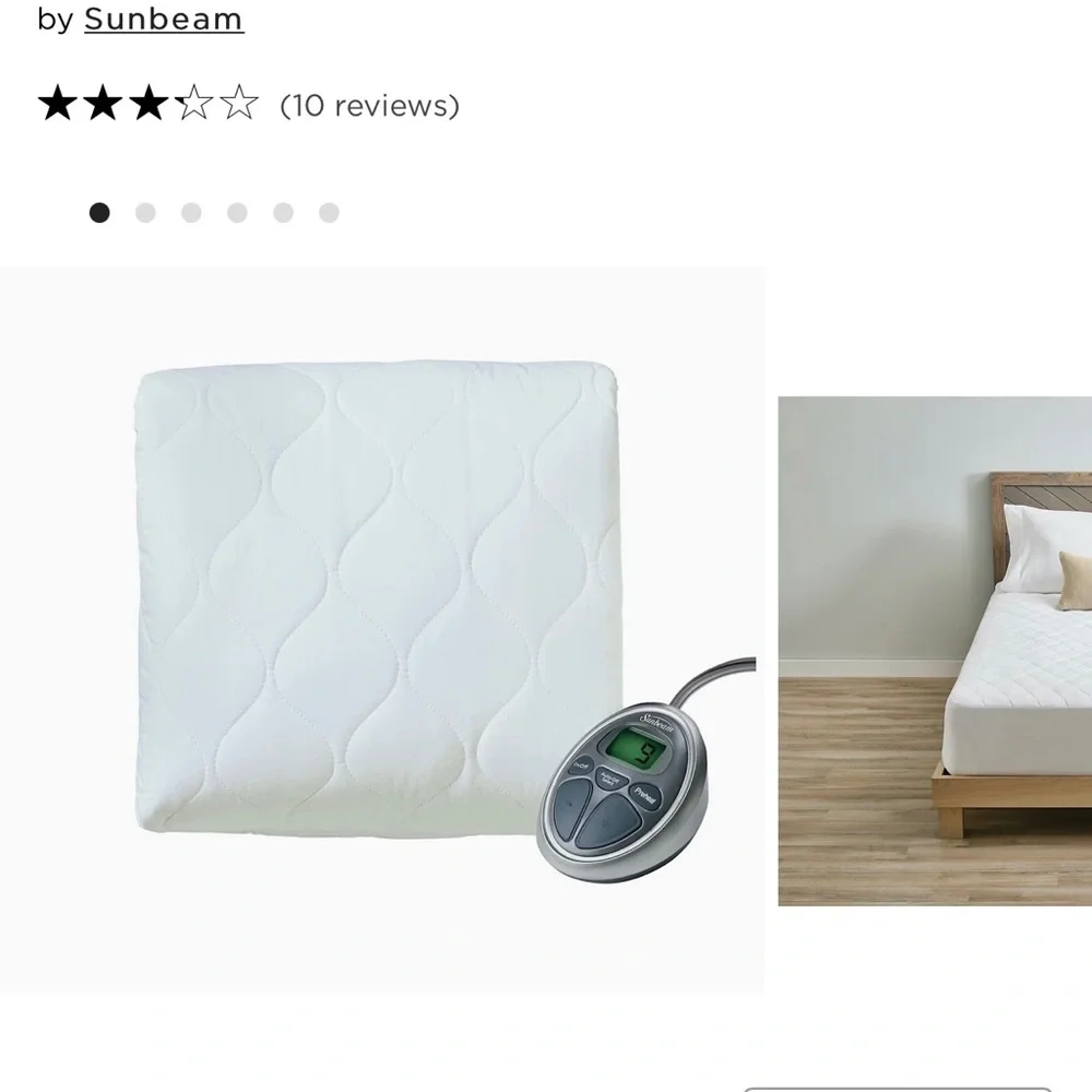 NEW Sunbeam Water Resistant Heated Mattress Cover